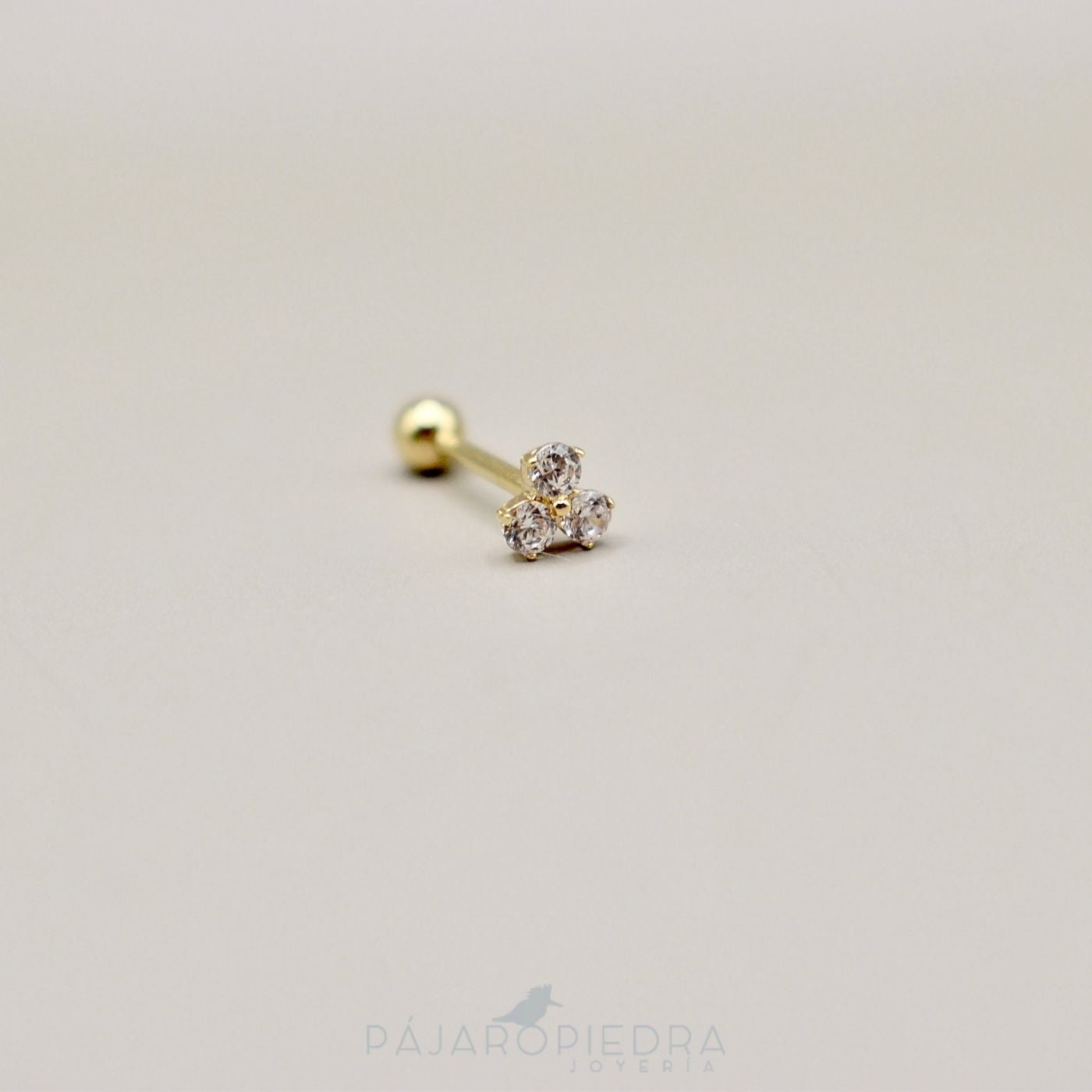Piercing 14K 3 Piedras (Fine Jewelry)
