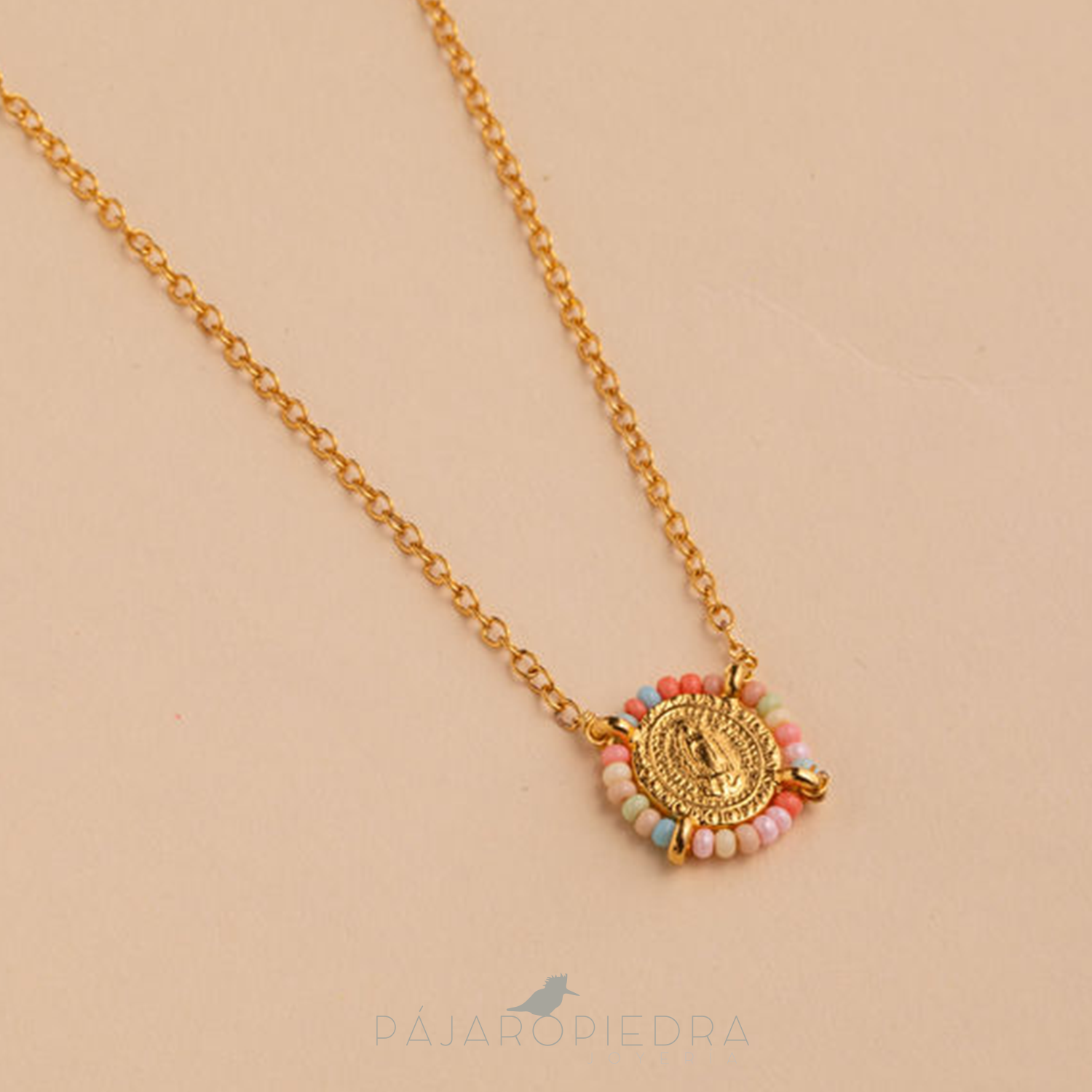 Collar Virgen chica con piedritas