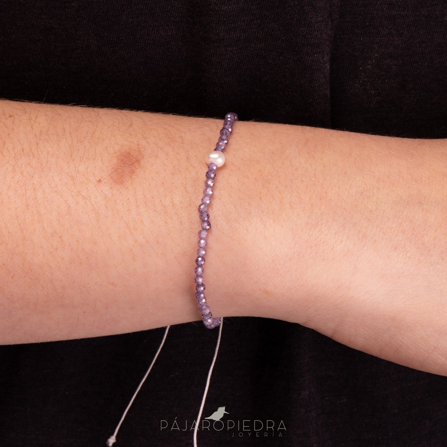 Pulsera cristalitos perla