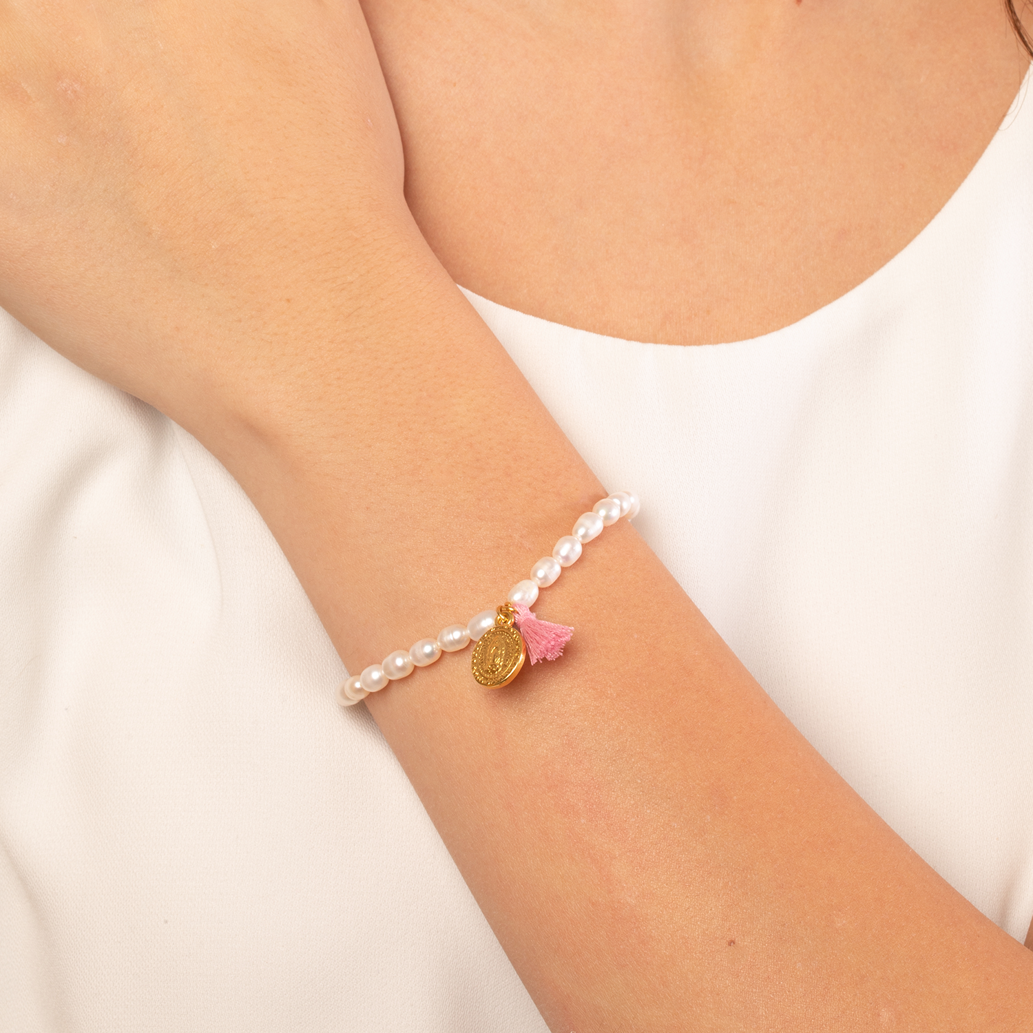 Pulsera Perlas medalla