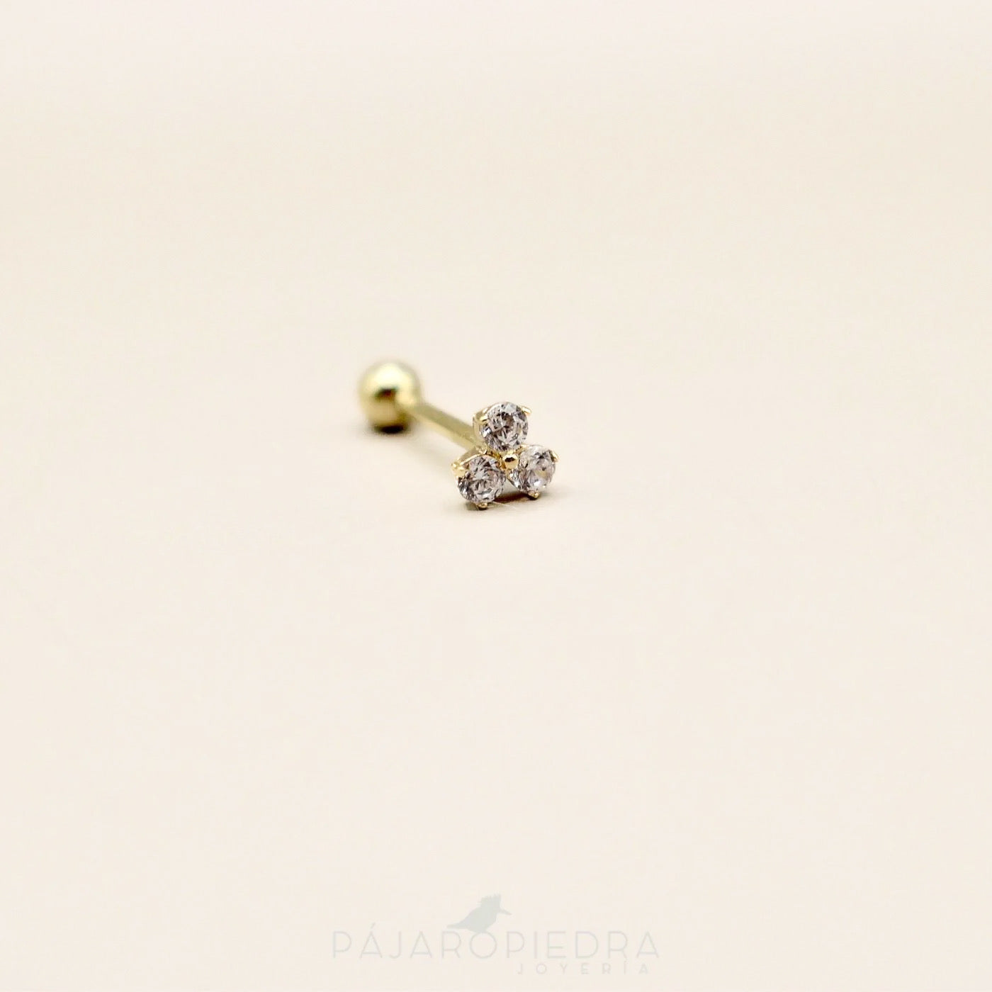 Piercing 14K 3 Piedras · Fine Collection