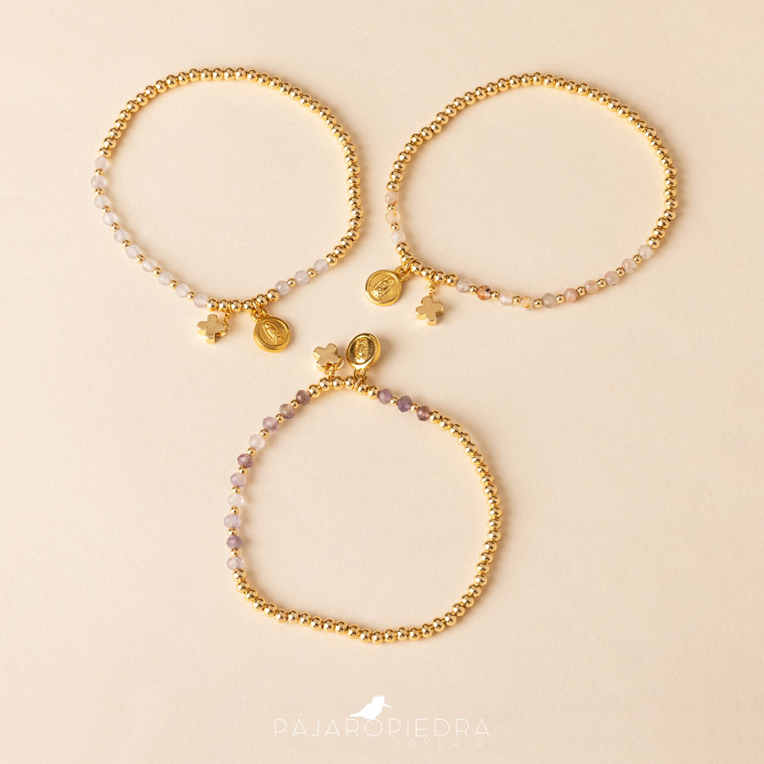 Pulsera Virgen y Cruz