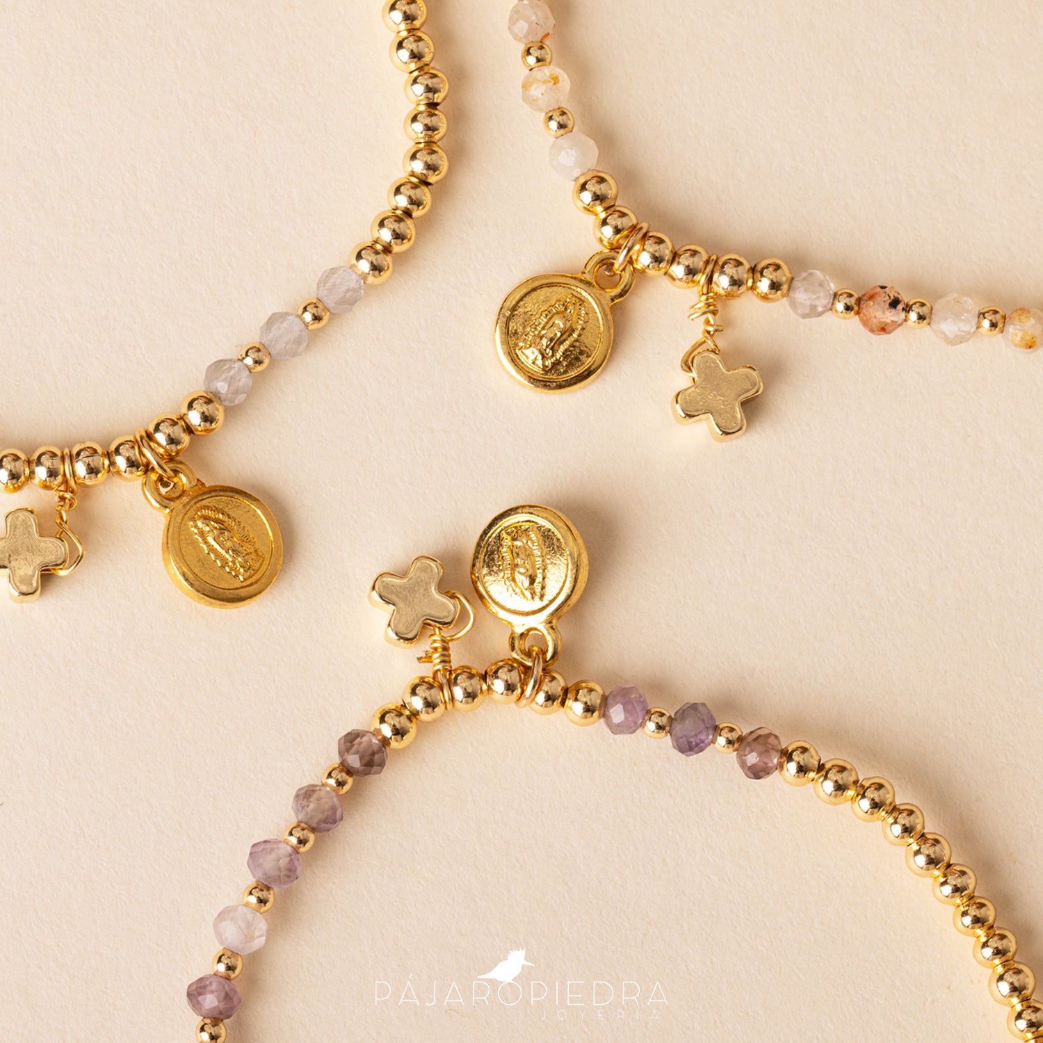 Pulsera Virgen y Cruz