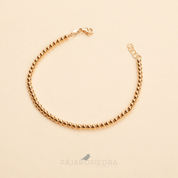 Pulsera Bolitas Oro Rosa (Fine Jewerly)