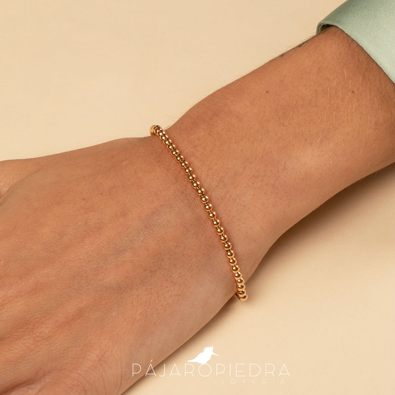 Pulsera Bolitas Oro Rosa (Fine Jewerly)