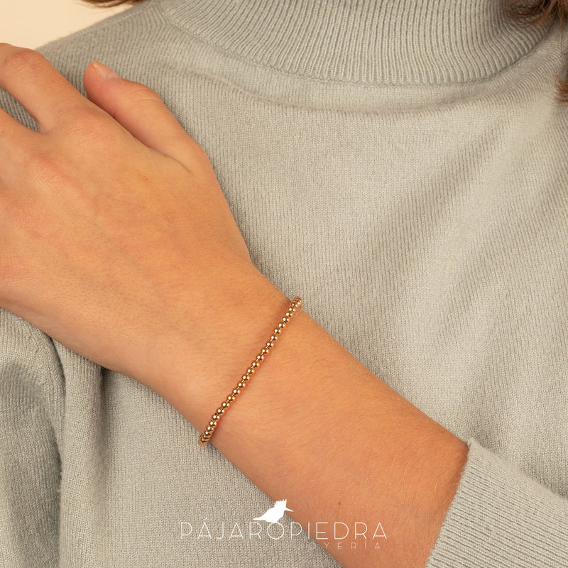 Pulsera Bolitas Oro Rosa (Fine Jewerly)